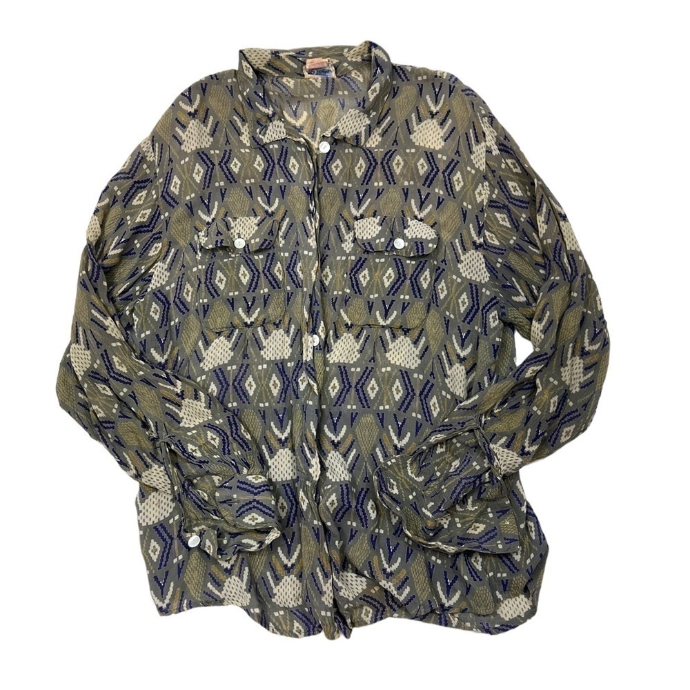 Adini Tunic Top Block Print Rayon Gauze